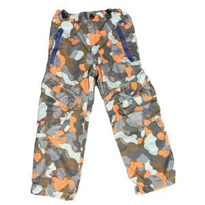 Mini Boden Orange Gray‎ Cargo Camouflage Pants Toddler